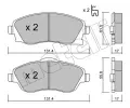 METELLI Sada brzdovch destiek ‐ MT 22-0340-0