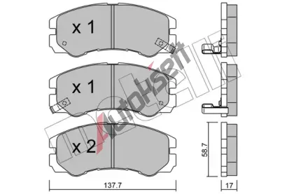 METELLI Sada brzdovch destiek MT 22-0357-0, 22-0357-0