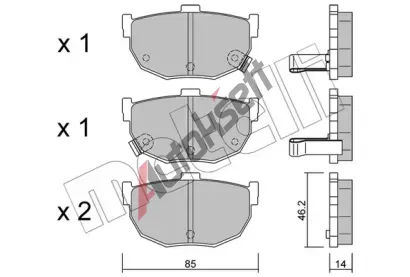 METELLI Sada brzdovch destiek MT 22-0362-0, 22-0362-0
