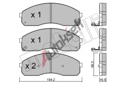 METELLI Sada brzdovch destiek MT 22-0374-0, 22-0374-0