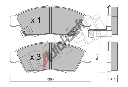 METELLI Sada brzdovch destiek MT 22-0437-0, 22-0437-0
