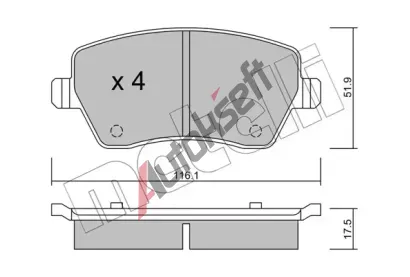 METELLI Sada brzdovch destiek MT 22-0485-0, 22-0485-0