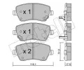 METELLI Sada brzdovch destiek ‐ MT 22-0485-2