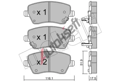 METELLI Sada brzdovch destiek MT 22-0485-2, 22-0485-2
