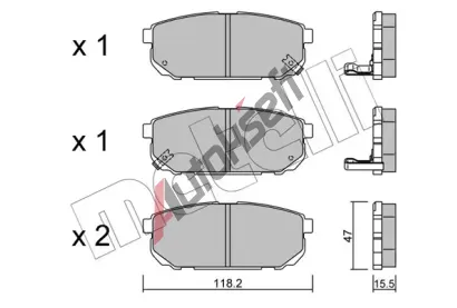 METELLI Sada brzdovch destiek MT 22-0516-0, 22-0516-0