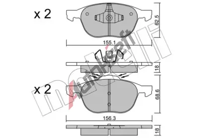 METELLI Sada brzdovch destiek MT 22-0534-1, 22-0534-1
