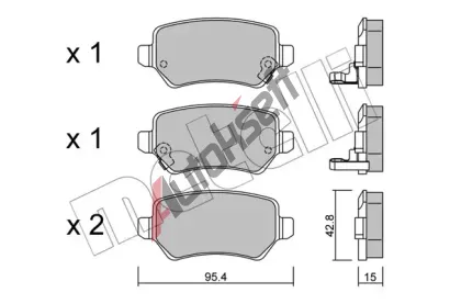 METELLI Sada brzdovch destiek MT 22-0542-0, 22-0542-0