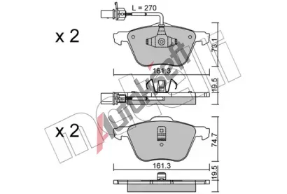 METELLI Sada brzdovch destiek MT 22-0551-0, 22-0551-0