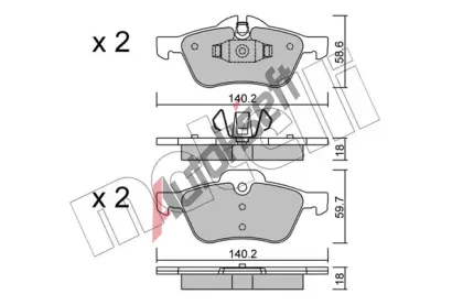 METELLI Sada brzdovch destiek MT 22-0555-0, 22-0555-0