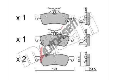 METELLI Sada brzdovch destiek MT 22-0556-1, 22-0556-1