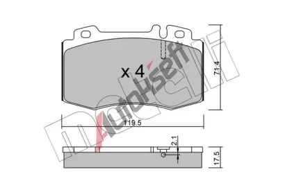 METELLI Sada brzdovch destiek MT 22-0563-0, 22-0563-0