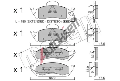 METELLI Sada brzdovch destiek MT 22-0569-0, 22-0569-0
