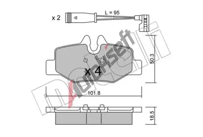 METELLI Sada brzdovch destiek MT 22-0576-0K, 22-0576-0K