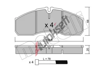 METELLI Sada brzdovch destiek MT 22-0578-5, 22-0578-5