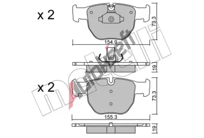 METELLI Sada brzdovch destiek MT 22-0598-0, 22-0598-0