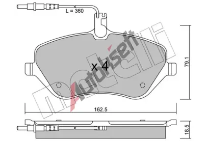 METELLI Sada brzdovch destiek MT 22-0601-0, 22-0601-0