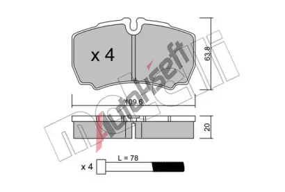 METELLI Sada brzdovch destiek MT 22-0604-0, 22-0604-0