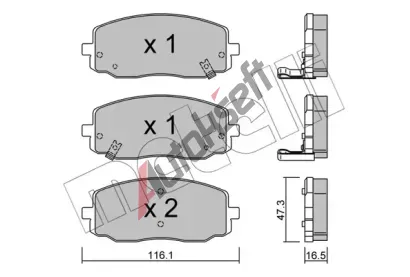 METELLI Sada brzdovch destiek MT 22-0629-0, 22-0629-0
