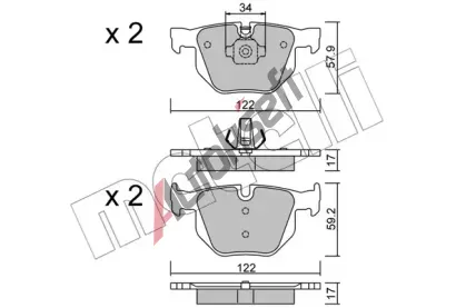 METELLI Sada brzdovch destiek MT 22-0644-4, 22-0644-4