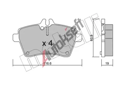 METELLI Sada brzdovch destiek MT 22-0646-0, 22-0646-0