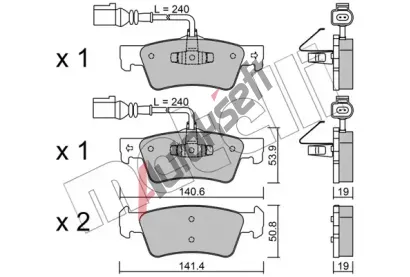 METELLI Sada brzdových destiček MT 22-0661-0, 22-0661-0 METELLI Sada brzdových destiček MT 22-0661-0, 22-0661-0