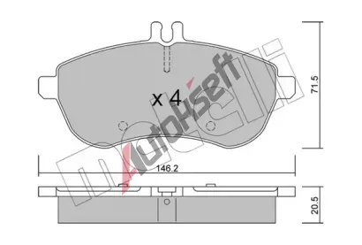 METELLI Sada brzdovch destiek MT 22-0665-0, 22-0665-0