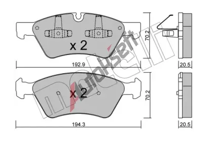 METELLI Sada brzdovch destiek MT 22-0670-0, 22-0670-0