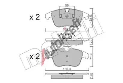 METELLI Sada brzdovch destiek MT 22-0675-0, 22-0675-0