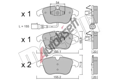 METELLI Sada brzdovch destiek MT 22-0675-1, 22-0675-1