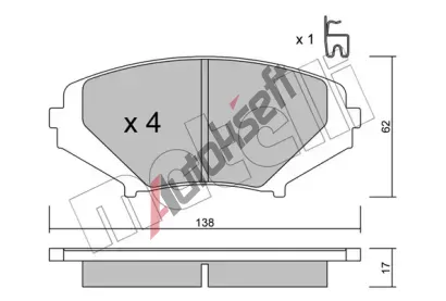 METELLI Sada brzdovch destiek MT 22-0732-0, 22-0732-0