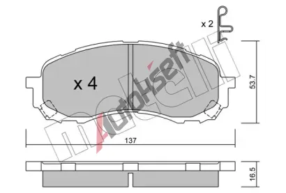 METELLI Sada brzdovch destiek MT 22-0762-0, 22-0762-0