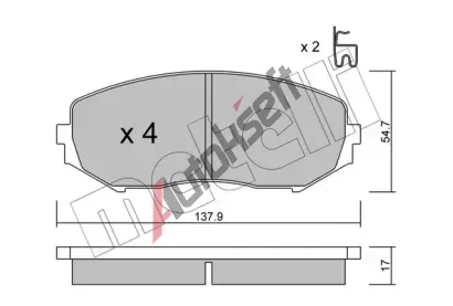 METELLI Sada brzdovch destiek MT 22-0766-0, 22-0766-0
