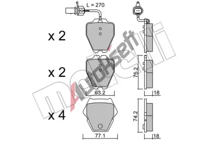 METELLI Sada brzdovch destiek MT 22-0774-1, 22-0774-1
