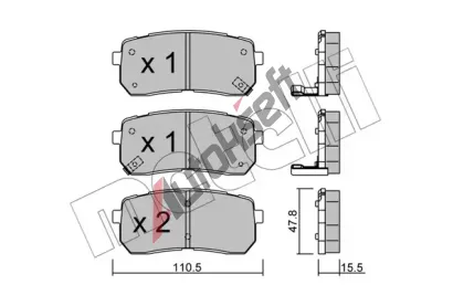 METELLI Sada brzdovch destiek MT 22-0786-0, 22-0786-0