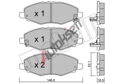 METELLI Sada brzdovch destiek MT 22-0798-0, 22-0798-0
