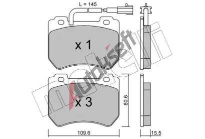 METELLI Sada brzdovch destiek MT 22-0848-0, 22-0848-0