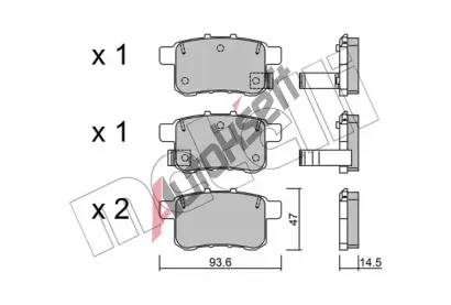 METELLI Sada brzdovch destiek MT 22-0868-0, 22-0868-0