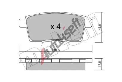 METELLI Sada brzdovch destiek MT 22-0873-0, 22-0873-0