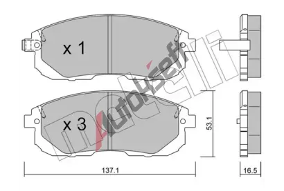 METELLI Sada brzdovch destiek MT 22-0876-0, 22-0876-0