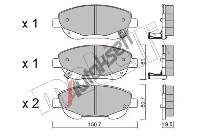METELLI Sada brzdovch destiek MT 22-0879-0, 22-0879-0