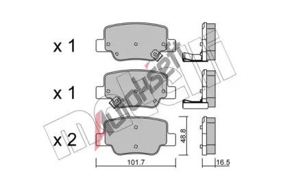 METELLI Sada brzdovch destiek MT 22-0880-0, 22-0880-0