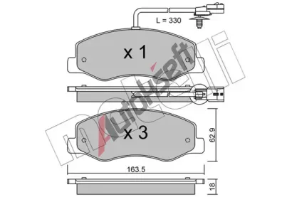 METELLI Sada brzdovch destiek MT 22-0900-0, 22-0900-0