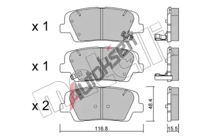 METELLI Sada brzdovch destiek MT 22-0901-0, 22-0901-0