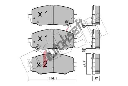 METELLI Sada brzdovch destiek MT 22-0912-0, 22-0912-0