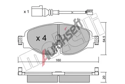 METELLI Sada brzdovch destiek MT 22-0950-0K, 22-0950-0K