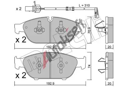 METELLI Sada brzdovch destiek MT 22-0953-0K, 22-0953-0K