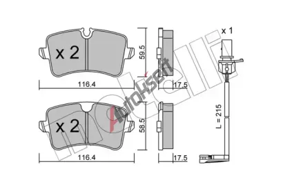 METELLI Sada brzdov�ch desti�ek MT 22-0955-0K, 22-0955-0K