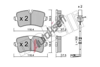 METELLI Sada brzdovch destiek MT 22-0955-1K, 22-0955-1K