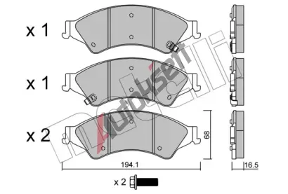 METELLI Sada brzdovch destiek MT 22-0971-0, 22-0971-0