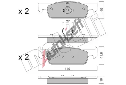 METELLI Sada brzdovch destiek MT 22-0975-3, 22-0975-3